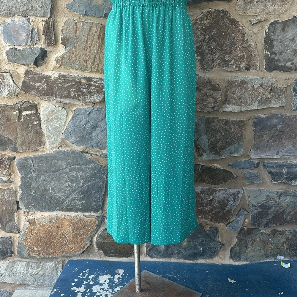 Kate Spade New York Wide Leg Cropped Belted Poolside Dot Jumpsuit Size 8